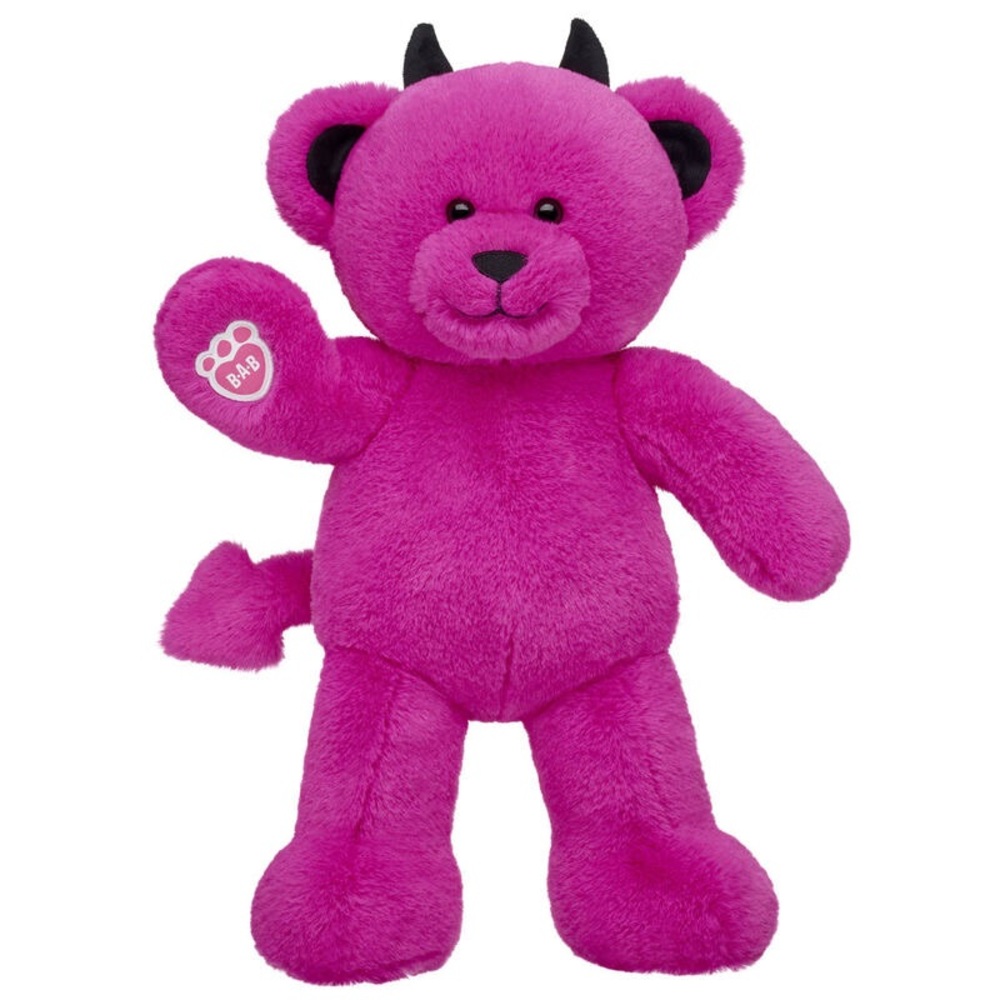 Build A Bear PINK Devilishly Cute Teddy Bear Valentine's Day PINK stuffed